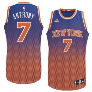 New York Knicks Carmelo Anthony #7 Resonate Fashion Swingman Maillot d'équipe de NBA - Bleu pour Homme