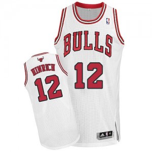 Chicago Bulls #12 Adidas Home Blanc Authentic Maillot d'équipe de NBA sortie magasin - Kirk Hinrich pour Homme