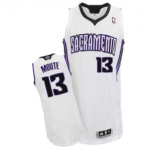 Maillot NBA Sacramento Kings #13 Luc Mbah a Moute Blanc Adidas Authentic Home - Homme