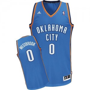 Maillot NBA Swingman Russell Westbrook #0 Oklahoma City Thunder Road Bleu royal - Femme