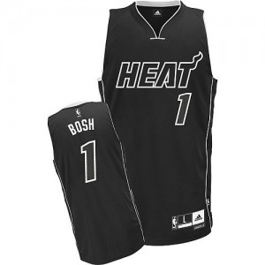 Maillot NBA Authentic Chris Bosh #1 Miami Heat Shadow Noir - Homme