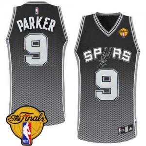 Maillot Authentic San Antonio Spurs NBA Resonate Fashion Finals Patch Noir - #9 Tony Parker - Homme