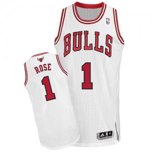 Maillot Authentic Chicago Bulls NBA Home Blanc - #1 Derrick Rose - Enfants