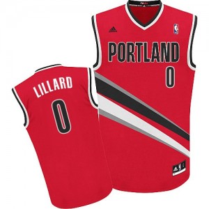 Maillot NBA Portland Trail Blazers #0 Damian Lillard Rouge Adidas Swingman Alternate - Femme