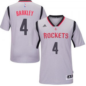 Maillot Adidas Gris Alternate Swingman Houston Rockets - Charles Barkley #4 - Homme