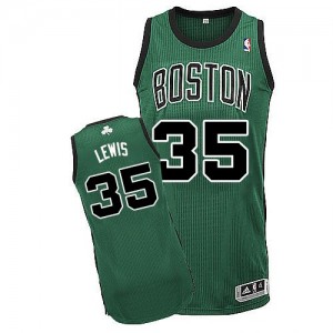 Maillot NBA Boston Celtics #35 Reggie Lewis Vert (No. noir) Adidas Authentic Alternate - Homme