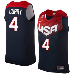 Maillot NBA Bleu marin Stephen Curry #4 Team USA 2014 Dream Team Swingman Homme Nike