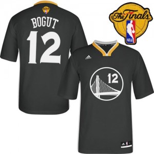 Golden State Warriors Andrew Bogut #12 Alternate 2015 The Finals Patch Authentic Maillot d'équipe de NBA - Noir pour Homme