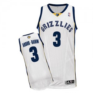 Maillot NBA Memphis Grizzlies #3 Shareef Abdur-Rahim Blanc Adidas Authentic Home - Homme