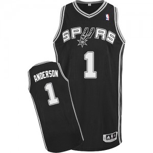 Maillot Authentic San Antonio Spurs NBA Road Noir - #1 Kyle Anderson - Homme