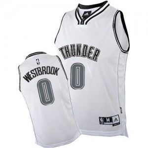 Maillot Adidas Blanc Authentic Oklahoma City Thunder - Russell Westbrook #0 - Homme