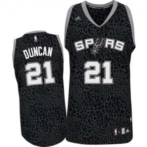 Maillot NBA Noir Tim Duncan #21 San Antonio Spurs Crazy Light Swingman Homme Adidas