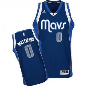 Maillot NBA Dallas Mavericks #0 Wesley Matthews Bleu marin Adidas Swingman Alternate - Homme