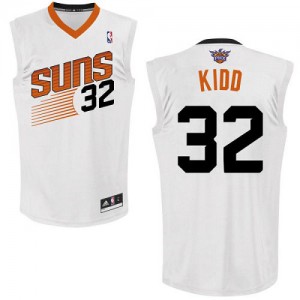 Maillot NBA Phoenix Suns #32 Jason Kidd Blanc Adidas Authentic Home - Homme