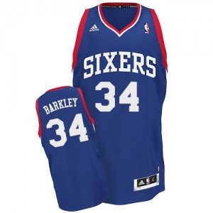 Maillot Adidas Bleu royal Alternate Swingman Philadelphia 76ers - Charles Barkley #34 - Homme