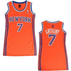 New York Knicks #7 Adidas Dress Orange Swingman Maillot d'équipe de NBA en ligne pas chers - Carmelo Anthony pour Femme