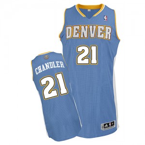 Maillot Adidas Bleu clair Road Authentic Denver Nuggets - Wilson Chandler #21 - Homme
