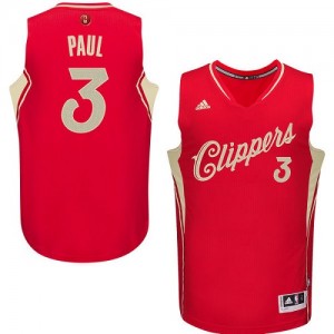 Maillot NBA Los Angeles Clippers #3 Chris Paul Rouge Adidas Authentic 2015-16 Christmas Day - Homme