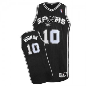 Maillot NBA San Antonio Spurs #10 Dennis Rodman Noir Adidas Swingman Road - Homme