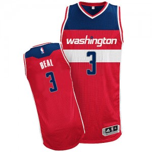 Maillot NBA Washington Wizards #3 Bradley Beal Rouge Adidas Authentic Road - Homme