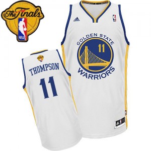 Maillot NBA Golden State Warriors #11 Klay Thompson Blanc Adidas Swingman Home 2015 The Finals Patch - Enfants