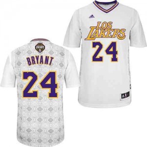 Maillot NBA Los Angeles Lakers #24 Kobe Bryant Blanc Adidas Authentic New Latin Nights - Homme