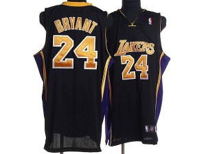 Los Angeles Lakers Kobe Bryant #24 Final Patch Authentic Maillot d'équipe de NBA - Noir / Or pour Homme