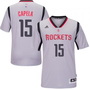 Houston Rockets #15 Adidas Alternate Gris Swingman Maillot d'équipe de NBA 100% authentique - Clint Capela pour Homme