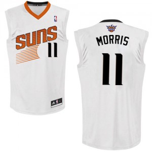 Maillot NBA Phoenix Suns #11 Markieff Morris Blanc Adidas Swingman Home - Homme