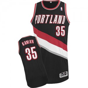 Maillot Adidas Noir Road Authentic Portland Trail Blazers - Chris Kaman #35 - Homme