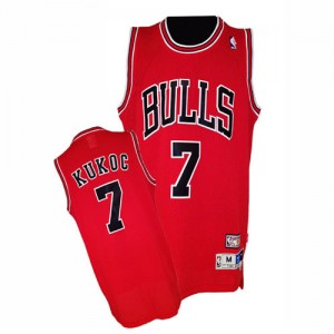 Chicago Bulls Toni Kukoc #7 Throwback Authentic Maillot d'équipe de NBA - Rouge pour Homme