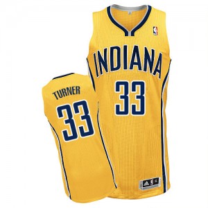 Indiana Pacers Myles Turner #33 Alternate Authentic Maillot d'équipe de NBA - Or pour Homme