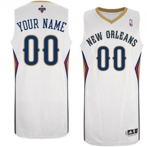 Maillot NBA Blanc Authentic Personnalisé New Orleans Pelicans Home Homme Adidas