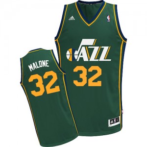 Utah Jazz Karl Malone #32 Alternate Swingman Maillot d'équipe de NBA - Vert pour Homme