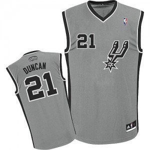 Maillot Authentic San Antonio Spurs NBA Alternate Gris argenté - #21 Tim Duncan - Homme
