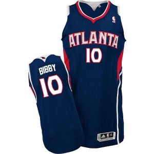 Atlanta Hawks Mike Bibby #10 Road Authentic Maillot d'équipe de NBA - Bleu marin pour Homme