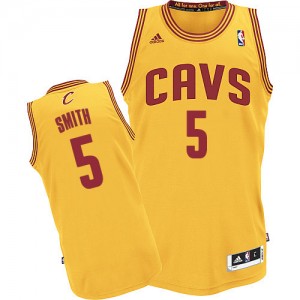 Maillot NBA Or J.R. Smith #5 Cleveland Cavaliers Alternate Authentic Homme Adidas