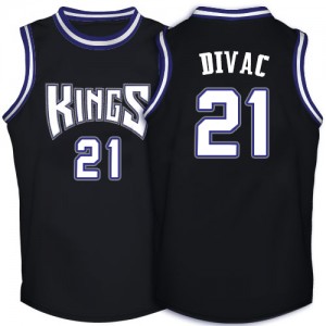 Sacramento Kings #21 Adidas Throwback Noir Authentic Maillot d'équipe de NBA la vente - Vlade Divac pour Homme