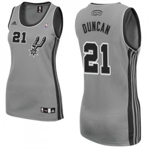 Maillot NBA Swingman Tim Duncan #21 San Antonio Spurs Alternate Gris argenté - Femme