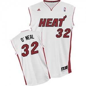 Maillot NBA Blanc Shaquille O'Neal #32 Miami Heat Home Swingman Homme Adidas