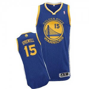 Golden State Warriors Latrell Sprewell #15 Road Authentic Maillot d'équipe de NBA - Bleu royal pour Homme