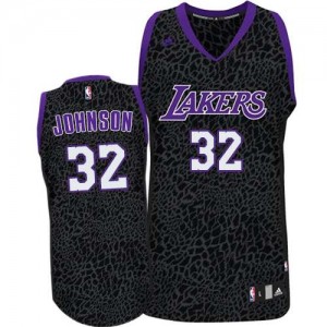 Los Angeles Lakers #32 Adidas Crazy Light Violet Authentic Maillot d'équipe de NBA pas cher - Magic Johnson pour Homme