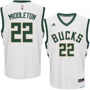 Maillot NBA Authentic Khris Middleton #22 Milwaukee Bucks Home Blanc - Homme
