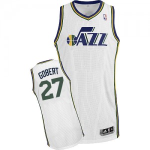 Maillot Adidas Blanc Home Authentic Utah Jazz - Rudy Gobert #27 - Homme