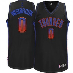 Maillot Adidas Noir Vibe Authentic Oklahoma City Thunder - Russell Westbrook #0 - Homme