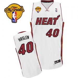 Maillot Swingman Miami Heat NBA Home Finals Patch Blanc - #40 Udonis Haslem - Homme