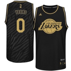 Maillot NBA Noir Nick Young #0 Los Angeles Lakers Precious Metals Fashion Authentic Homme Adidas