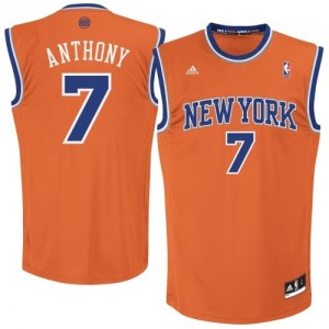 Maillot Adidas Orange Alternate Authentic New York Knicks - Carmelo Anthony #7 - Femme