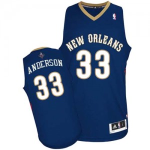 New Orleans Pelicans Ryan Anderson #33 Road Authentic Maillot d'équipe de NBA - Bleu marin pour Homme