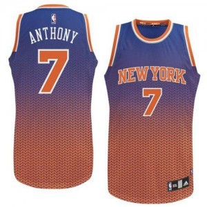 New York Knicks Carmelo Anthony #7 Resonate Fashion Authentic Maillot d'équipe de NBA - Bleu pour Homme